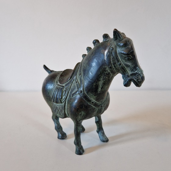 Image 1 of Oud beeld uit de 20ste eeuw brons paard
