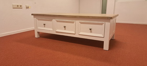 Image 1 of Ashbourne country coffee table with drawers | white & wood