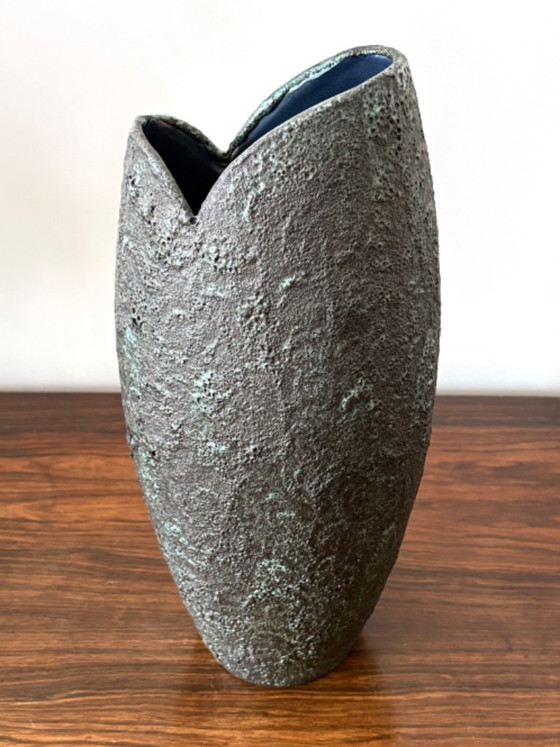 Italian San Marino large vase 1950s, Fantoni style, Ceramic, Multi Color (photo 4 of 8)