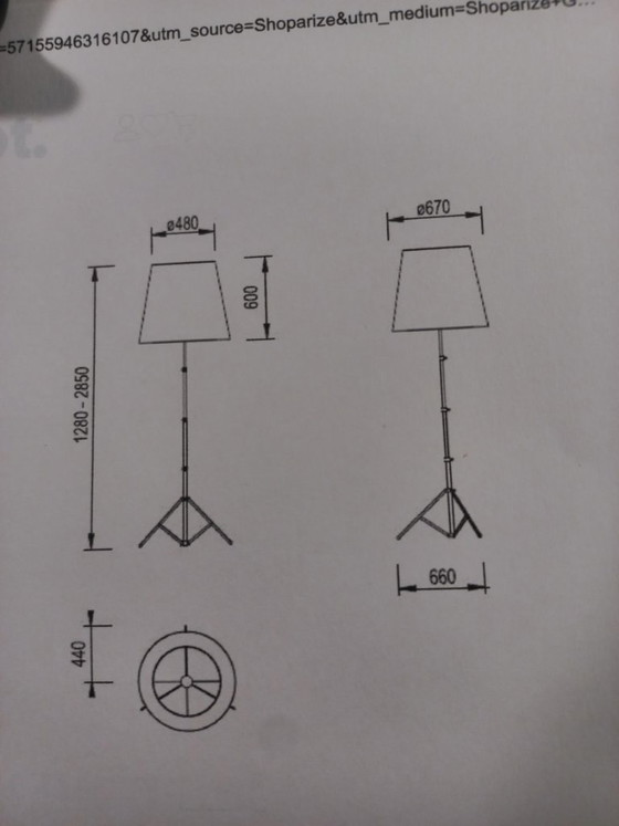 Staande Lamp Pallucco Gilda – Vloerlampen, Textile, Aluminium (photo 3 of 5)