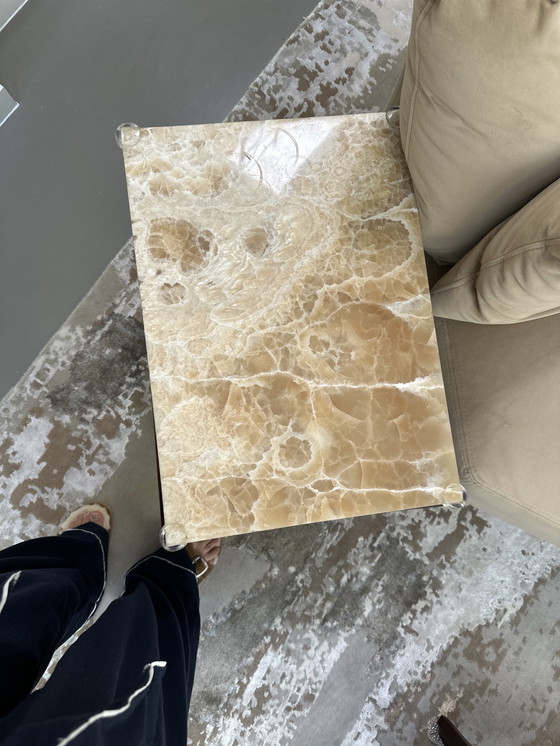 Image 1 of Tavolino e tavolini in onice e legno