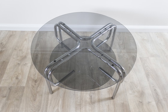 Image 1 of Smoked glass & chrome Space Age coffee table - 1970s