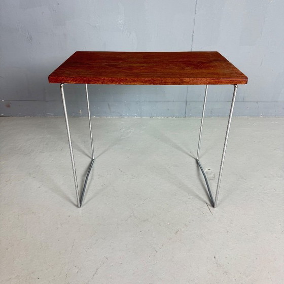 Image 1 of Mesa auxiliar Tomado teca-cromo