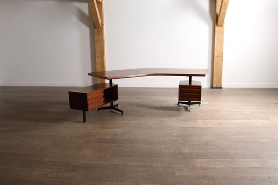 Escritorio Boomerang Osvaldo Borsani T96 para Tecno, Italia, 1956 – Wood (photo 5 of 16)