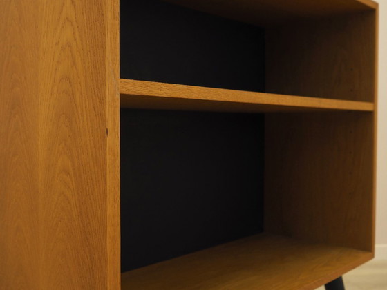Ash veneered shelving unit by Hjørnebo with angled legs, Danish design, 1960s – Bookcases, Wood (photo 10 of 11)
