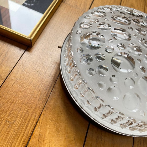 Image 1 of lampada da parete/soffitto minimalista in vetro trasparente stampato