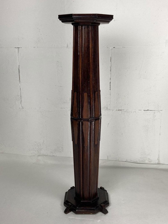 Image 1 of Art Deco Dutch Amsterdam School Pedestal, 1920S