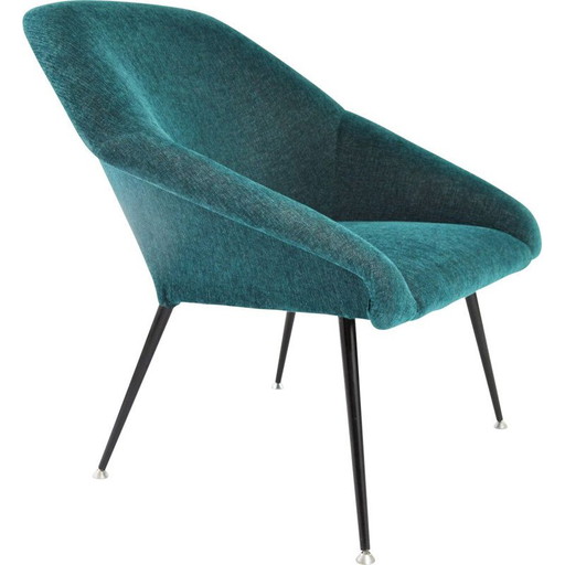 Poltrona vintage a conchiglia verde, 1970