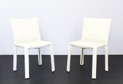 Set Of 2 Cab 412 Chairs Di Mario Bellini Cassina Seats