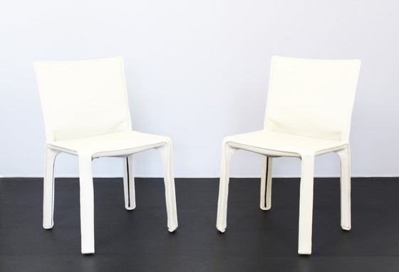 Image 1 of Set Of 2 Cab 412 Chairs Di Mario Bellini Cassina Seats