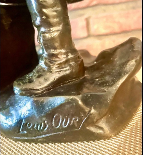 Image 1 of BRONZEN BEELDJE “LOUIS OURY” ca. 1910