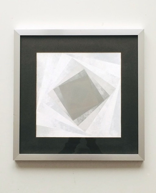 Kinetische Op-Art van Barbara Lüdinghausen. Vintage jaren 80.