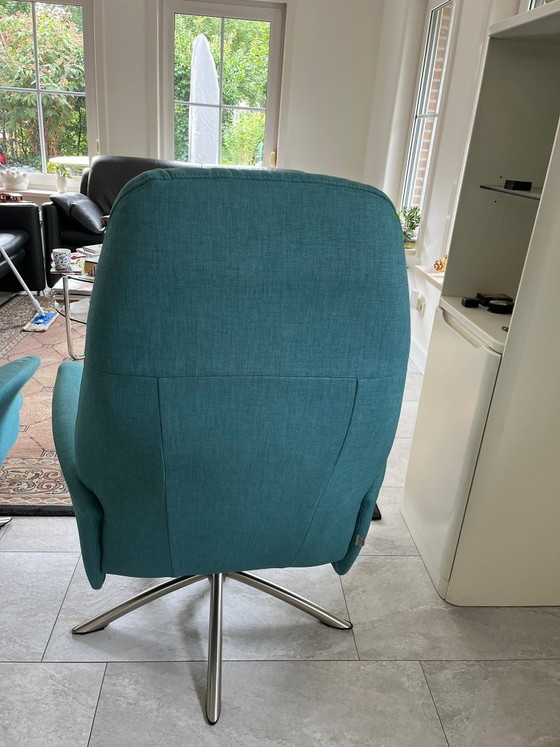 2 Hjort Knudsen Sessel + Fußhocker – Drehstühle, Textile (photo 4 of 8)