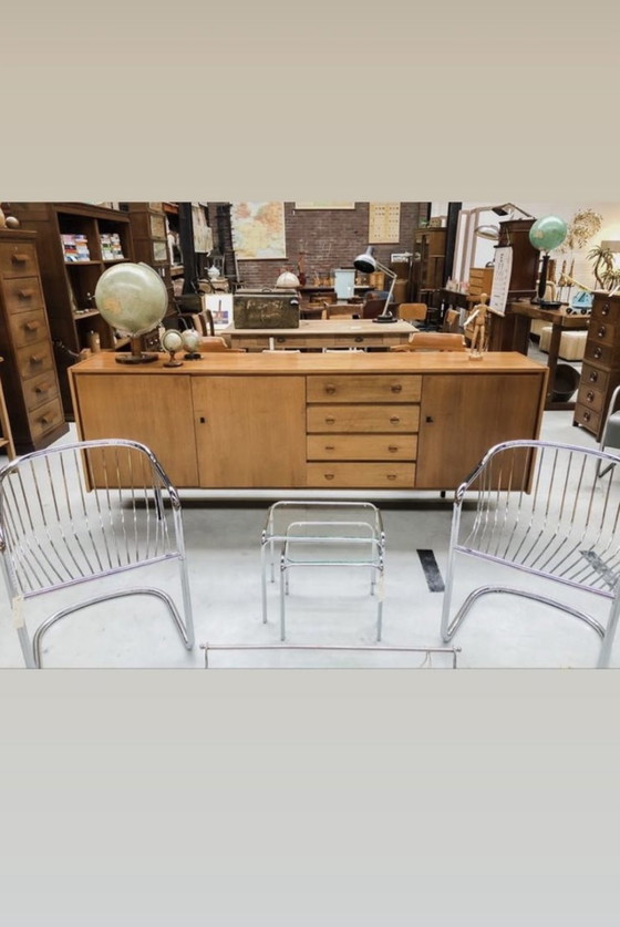 Image 1 of Chromen design draadstoel