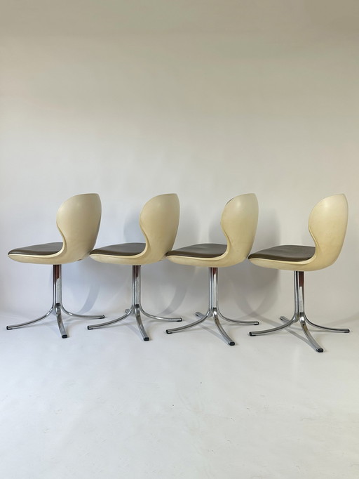 Set van 4 Martin Stoll Model 7105 eetkamerstoelen voor Giroflex, 1975