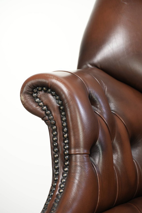 Sedia da ufficio Chesterfield in pelle bovina marrone in lussuoso stile inglese – Sedie da ufficio, Leather (photo 10 of 14)