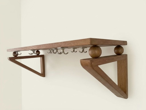 Appendiabiti da parete in legno in stile moderno di metà secolo