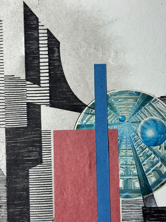 Eugène Eechaut (1928-2019)  - Abstracte inktcompositie met collage, ingelijst – Schilderijen & Tekeningen (photo 7 of 15)