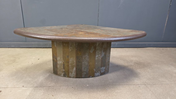 Image 1 of Vintage triangular brutalist coffee table, 1970s