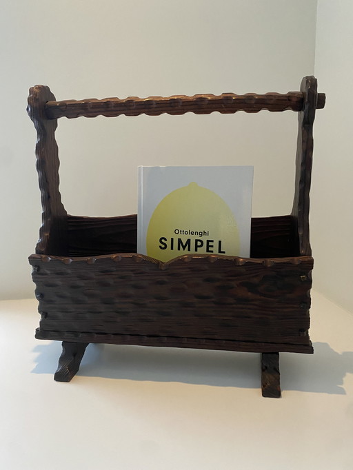 Portariviste brutalista spagnolo in ferro battuto, vintage anni '60