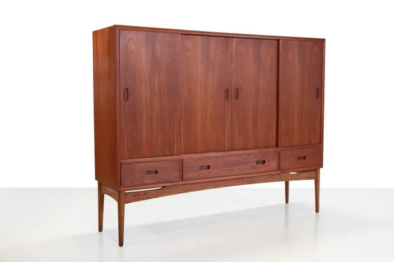 Vintage teak Danish design highboard – Sideboard, Wood, Scandinavian (photo 3 of 5)