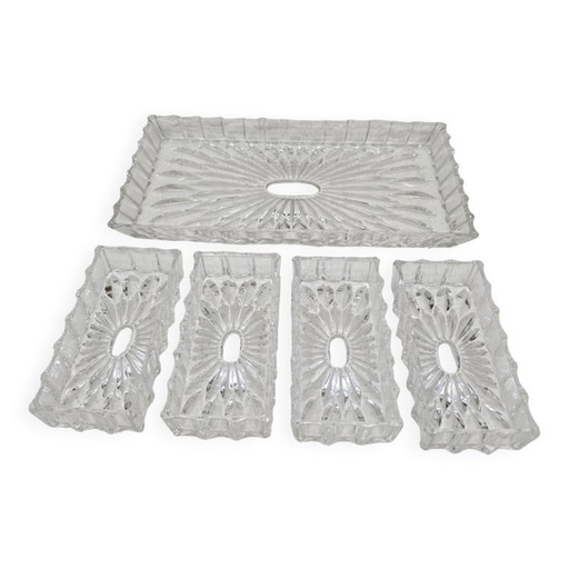 Plat Compartimenté Ancien en Cristal Art Déco – tafelwaar, Crystal, Glass