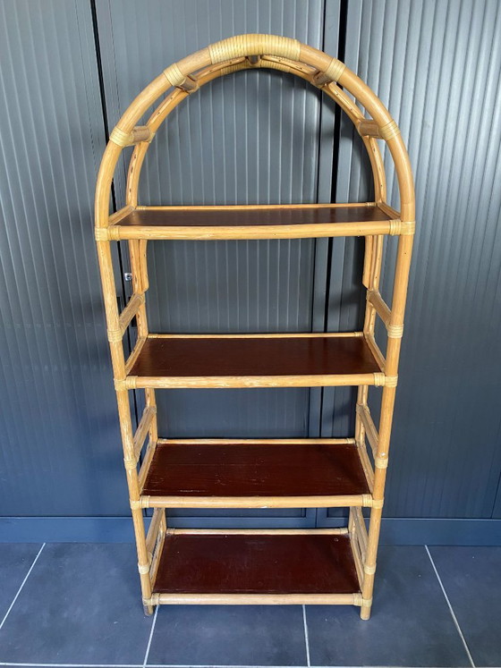 Etagère Bibliothèque En Rotin Vintage Années 70 – Rattan (photo 20 of 20)