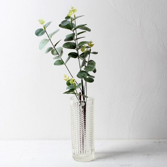 Image 1 of Mid-century Elegant Clear Pressed Glass Vintage Vase by Miloš Filip / Rosice / Czech Republic / 1957