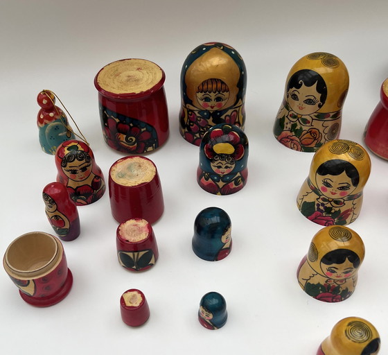 Image 1 of Ampia collezione di bambole matrioska d'epoca – bambole di legno dipinte a mano, circa anni '70/'80