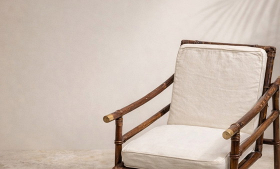 Image 1 of Paire de fauteuils et ottomans John Wisner Far Horizons – Ficks Reed, 1954