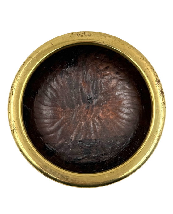 Image 1 of Cuenco de latón y madera de mediados de siglo, Italia, década de 1970