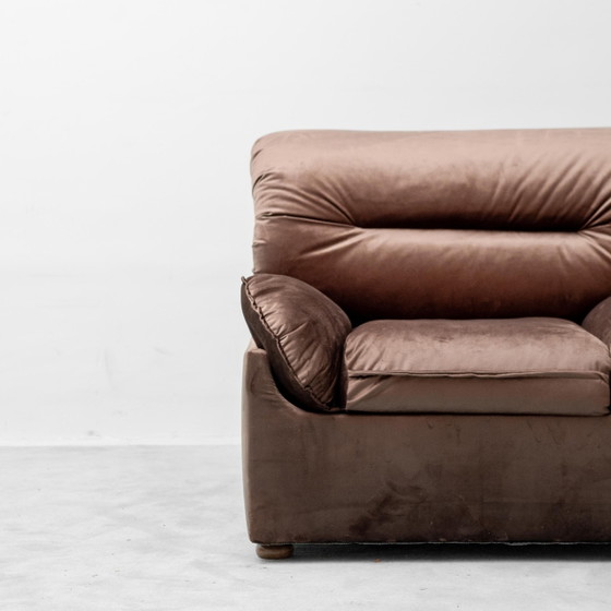 Paire de Chaises & fauteuils Vintage en Velours Marron – Années 70 – Velvet (photo 7 of 12)