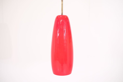 Rote Opal-Lampe im Vintage-Stil