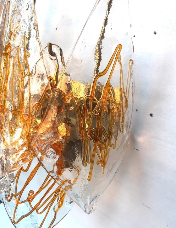 3 Murano Wall lights – Brass, Murano Glass (photo 2 of 5)