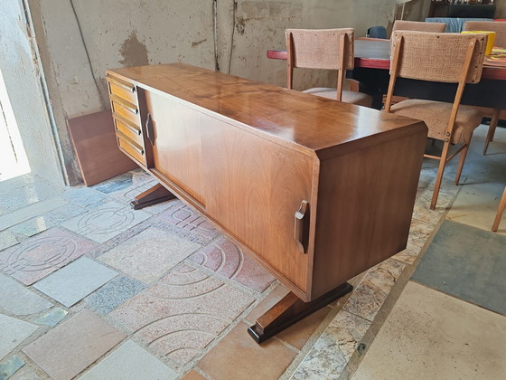 Buffet bas Midcentury, Bois, Marron (photo 7 sur 8)