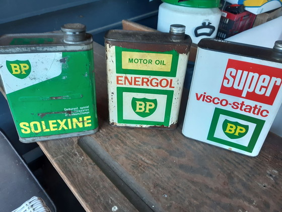 Lattine d'olio vintage BP – Oggetti decorativi, Metallo (photo 5 of 6)