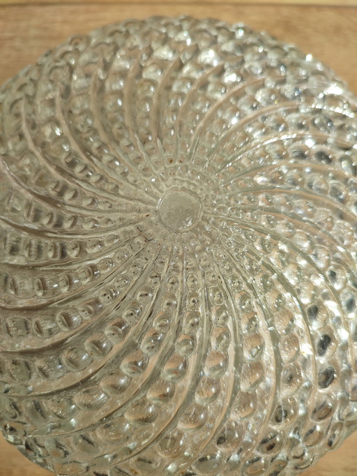 Glazen plafond lamp rond vintage jaren 60 plafondlamp Plafonniere