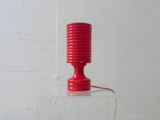 Image 1 of Lampada da tavolo rossa in pietra, stile futuristico, anni '70.