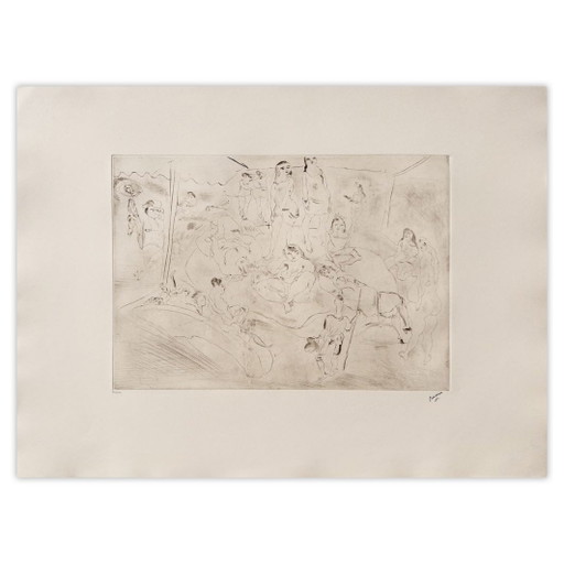 Jules Pascin, Il figliol prodigo tra le fanciulle, acquaforte, 1980