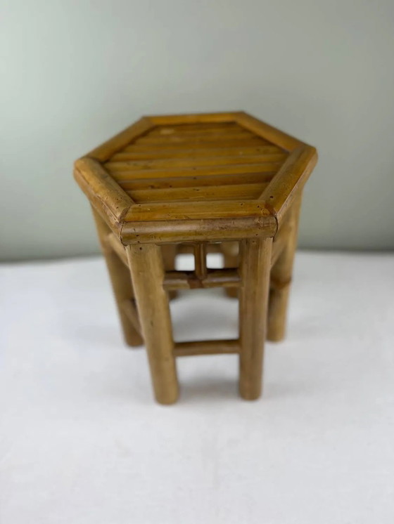Vintage bamboe bijzettafel – Zuil, Bamboo (photo 2 of 8)