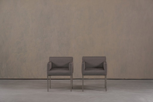 Sedie Ligne Roset in tessuto grigio, Francia, anni 2000, set da 2