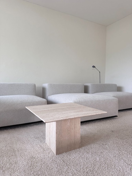 Image 1 of Minimalist travertine side table