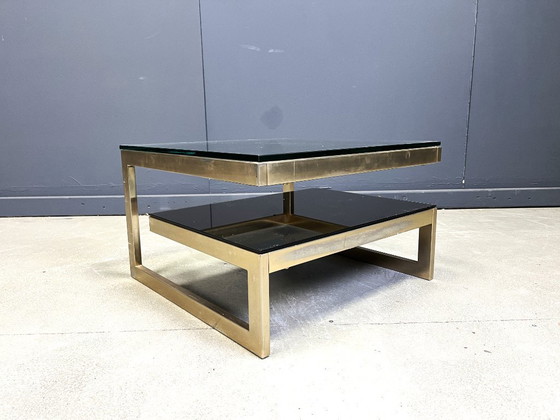 Image 1 of Table basse Belgochrom en or 23 carats en forme de G, années 1970