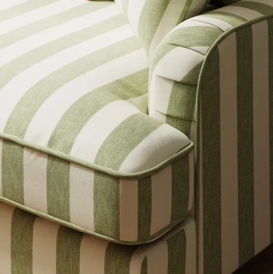 Image 1 of Striped Sofa Bed – Olive Green