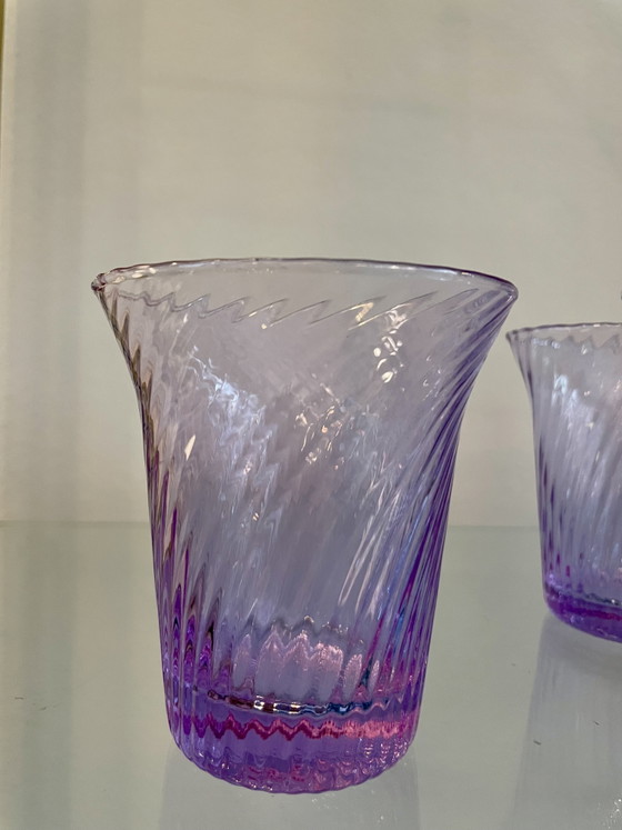 Image 1 of Mondgeblazen, gedraaide alexandriet waterglazen