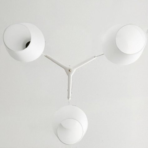 Image 1 of Suspension cascade vintage danoise en teck opalin, style années 1960