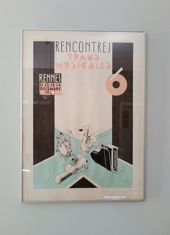 Image 1 of Vintage Joost Swarte "Rencontres Trans Musicales 1984" litho