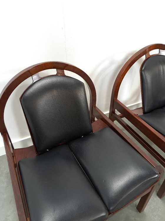 Image 1 of Ensemble de fauteuils en cuir noir Argos, Baumann France