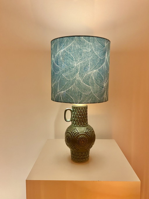 Rare ceramic lamp made from a vase by Bodo Mans for Bay Keramik