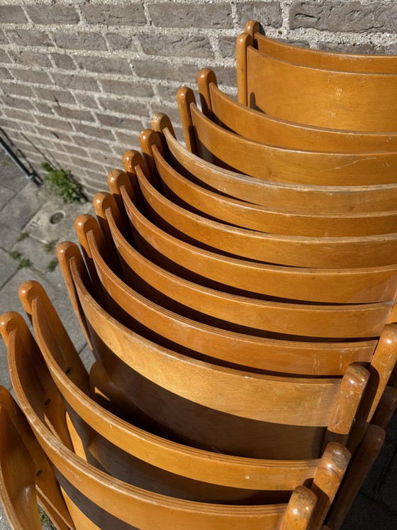 Image 1 of Partij Van 14x Vintage Plywood Klapstoel ‘70